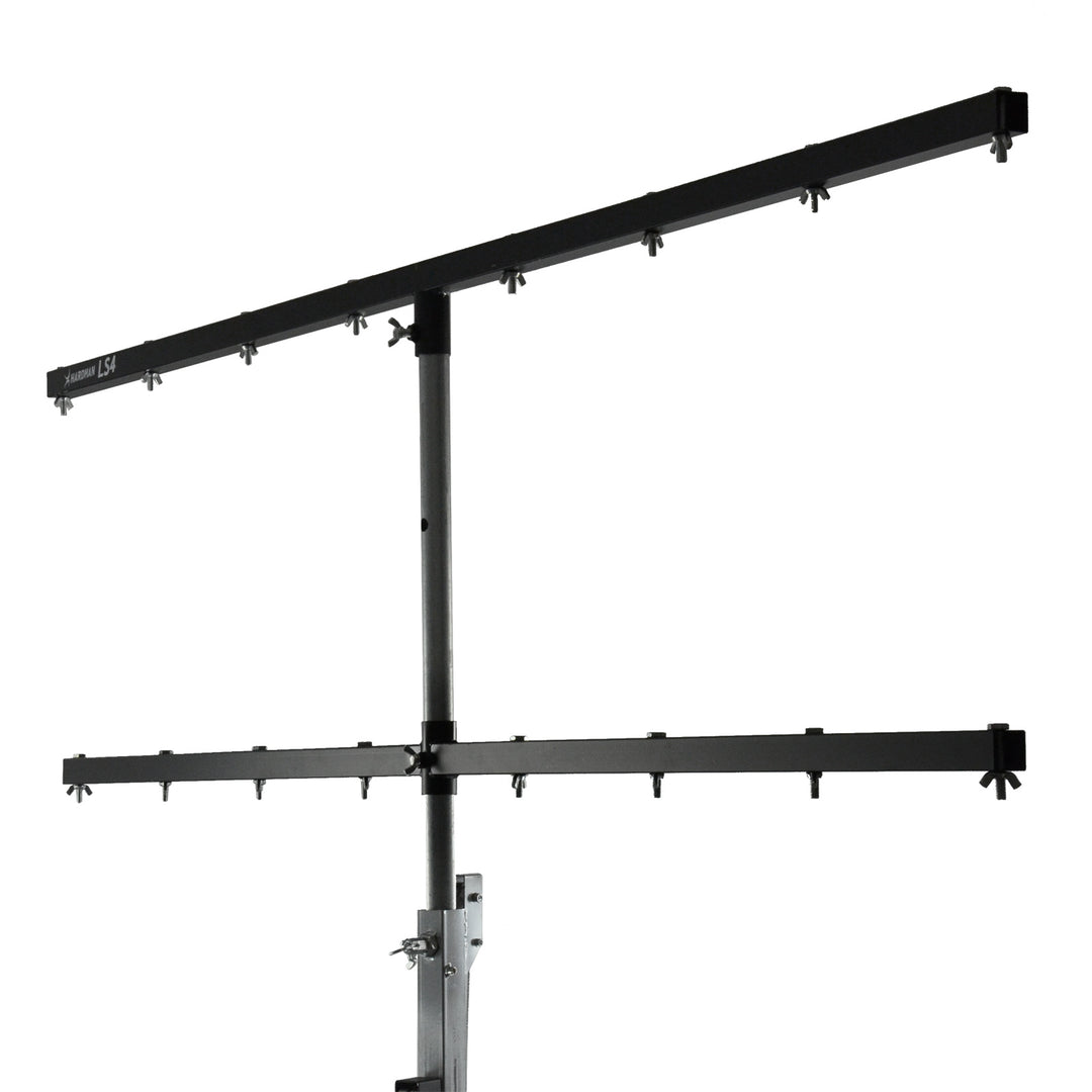 Hardman LS4 wind-up lysstativ med dobbel tverrstang, 1,7 til 4,3 m