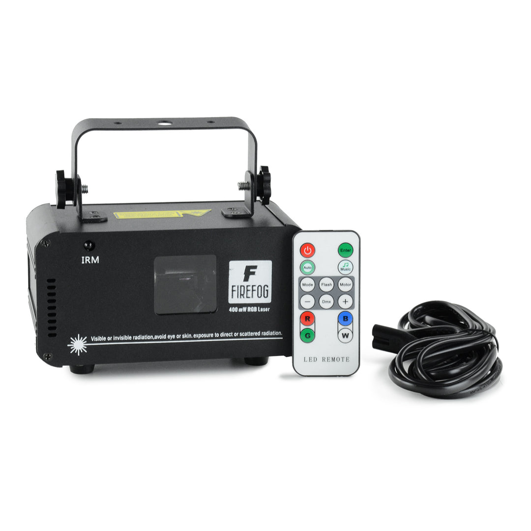 Firefog RGB disco laser 400 mW med DMX og fjernkontroll