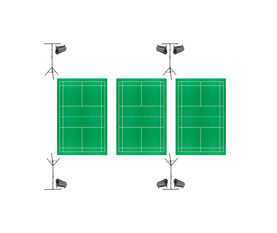 Natminton – komplett pakke for 3 baner