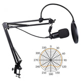 DNA CM USB KIT Kondensator USB Mikrofon med Boom Arm og Popfilter