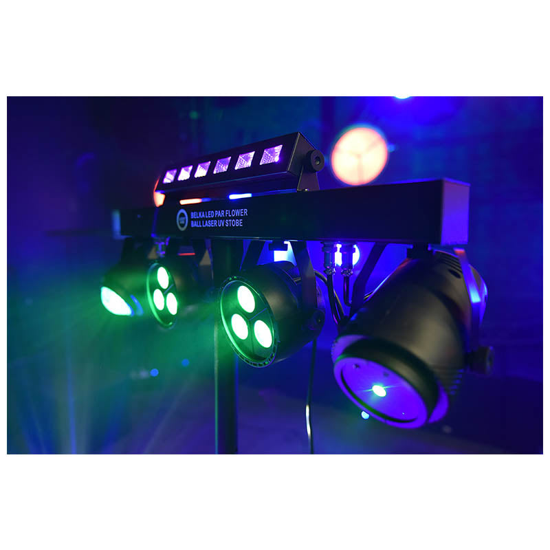 LIGHT4ME T-BAR LED PAR BLOMSTERKULE LASER UV STROBE diskotekbelysning multieffekt