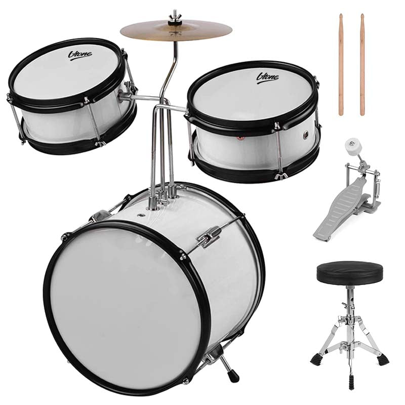 V-TONE VD Junior WH barnetrumsett – hvitt akustisk trommesett for barn