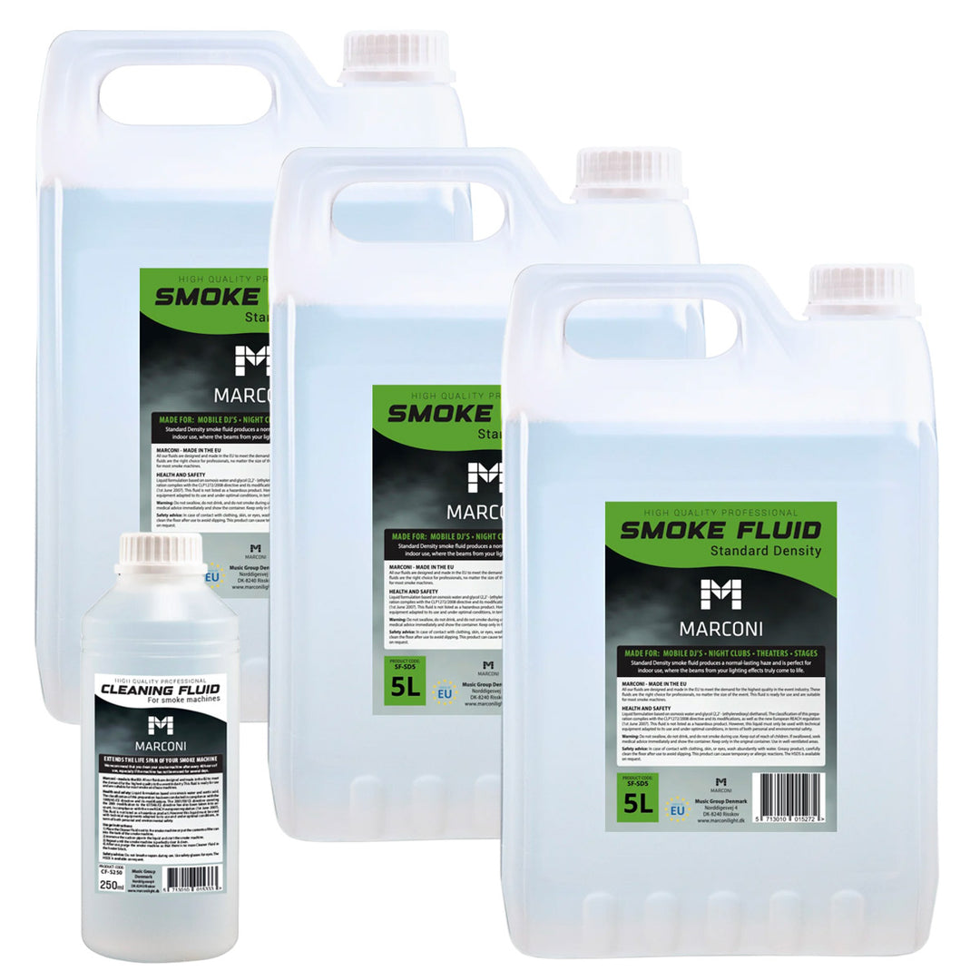 3 x 5L Røykvæske (Standard Density) + 250ml Rensevæske