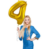 4-formet tallfolieballong (gull, 86 cm)