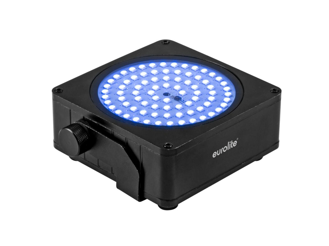 EUROLITE Set 8x AKKU IP Flat Light SMD bk + plastkoffert med tralle
