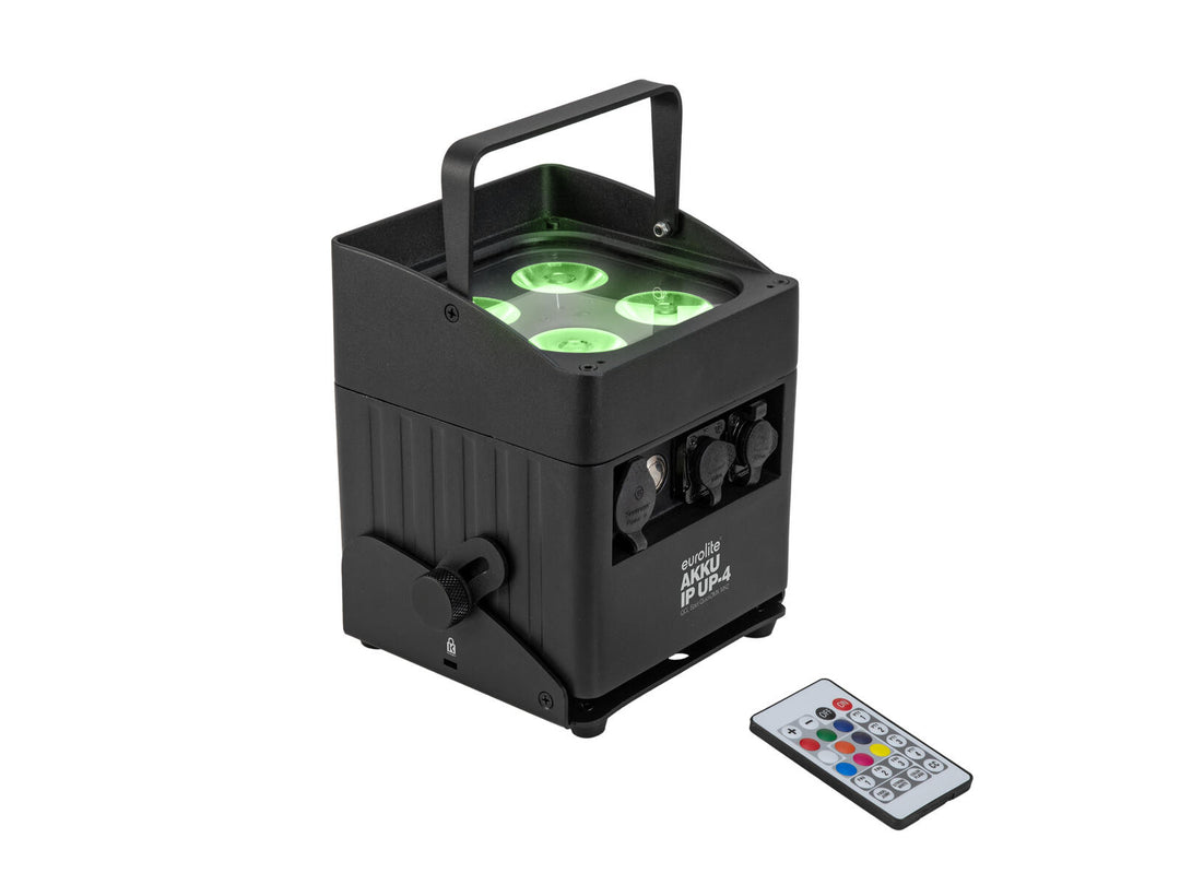 EUROLITE Set 4x AKKU IP UP-4 QCL Spot QuickDMX MK2 + Flightcase med hjul og ladefunksjon