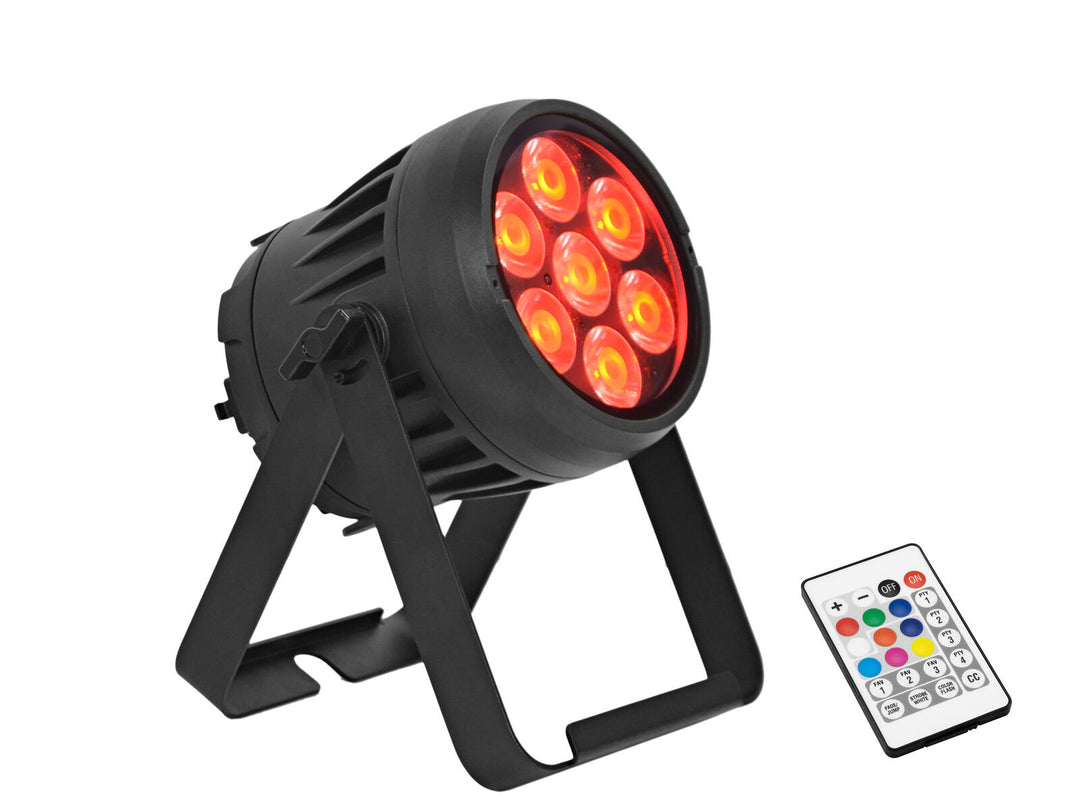 EUROLITE set 4x AKKU IP PAR 7 QCL CRMX MK2 + etui med ladefunksjon