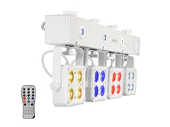EUROLITE-sett LED KLS-180 hvit + BS-2 EU høyttalerstativ hvit