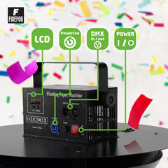 Firefog elektrisk konfettikanon 200 W med DMX og fjernkontroll