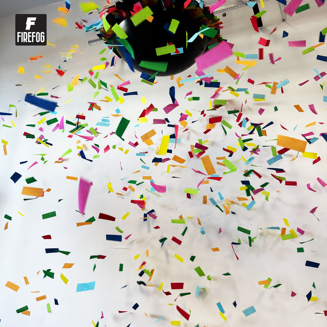 Firefog elektrisk konfettikanon 200 W med DMX og fjernkontroll
