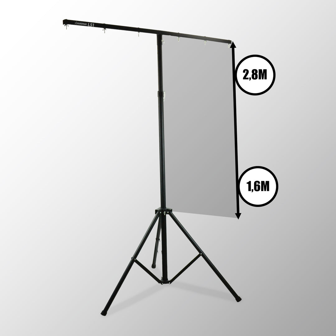 Hardman LS1 lysstativ med tverrstang, 1,6 til 2,8 m, 45 kg