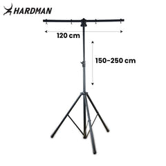 Hardman HLS2 lysstativ med T-bar, 2,5 m, 70 kg, svart