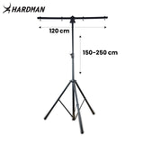 Hardman HLS2 lysstativ med T-bar, 2,5 m, 70 kg, svart