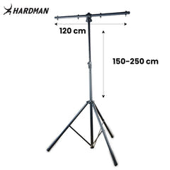 Hardman HLS3 lysstativ med T-bar og automatisk låsepinne, 2,5 m