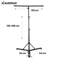 Hardman HLS13 lysstativ med T-bar og veske, 3 m, 70 kg