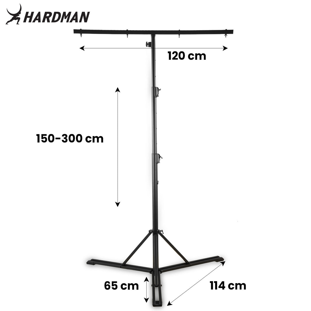 Hardman HLS13 lysstativ med T-bar og veske, 3 m, 70 kg