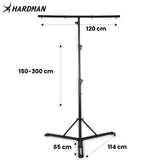Hardman HLS13 lysstativ med T-bar og veske, 3 m, 70 kg
