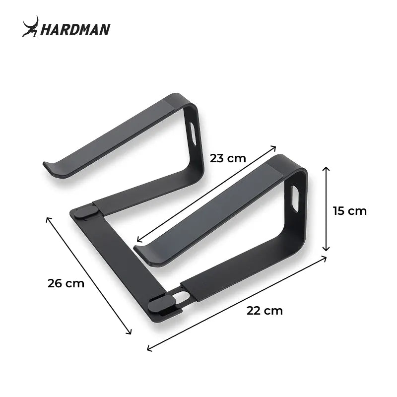 Hardman LSR2 – Sammenleggbart laptopstativ i aluminium, sort