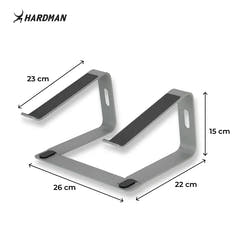 Hardman LSR2 – sammenleggbart laptopstativ i aluminium, sølv