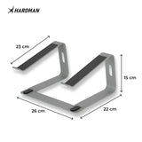 Hardman LSR2 – sammenleggbart laptopstativ i aluminium, sølv