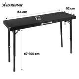 Hardman DTS1 sammenleggbart DJ-bord, 154 x 52 cm, med bag