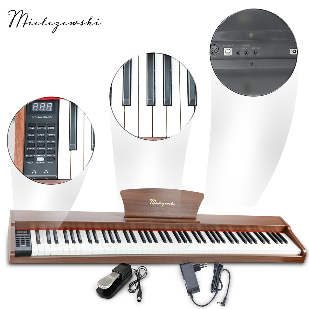 Mielczewski digitalpiano med metallben, brun