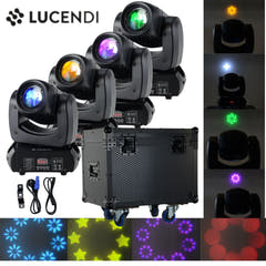 Lucendi BEAM100 moving head, sett med 4 stk. og case