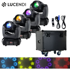 Lucendi BEAM100 moving head, sett med 4 stk. og case