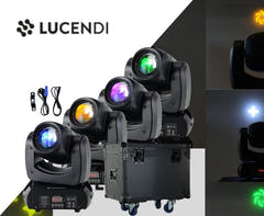 Lucendi BEAM100 moving head, sett med 4 stk. og case