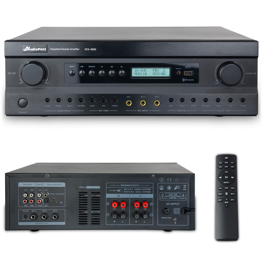 Audioport KC8300-forsterker 2 x 300 W med DSP