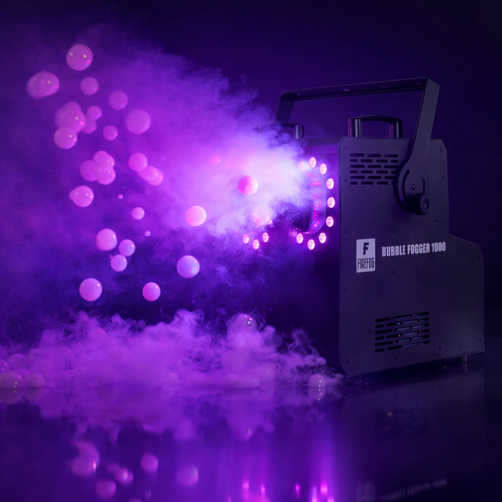 Firefog BUBBLE FOGGER 1000 røyk- og boblemaskin med RGBW LED