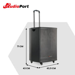 Audioport V15 transportabel aktiv høyttaler 500 W med 2 mikrofoner