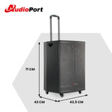 Audioport V15 transportabel aktiv høyttaler 500 W med 2 mikrofoner
