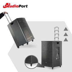 Audioport V15 transportabel aktiv høyttaler 500 W med 2 mikrofoner