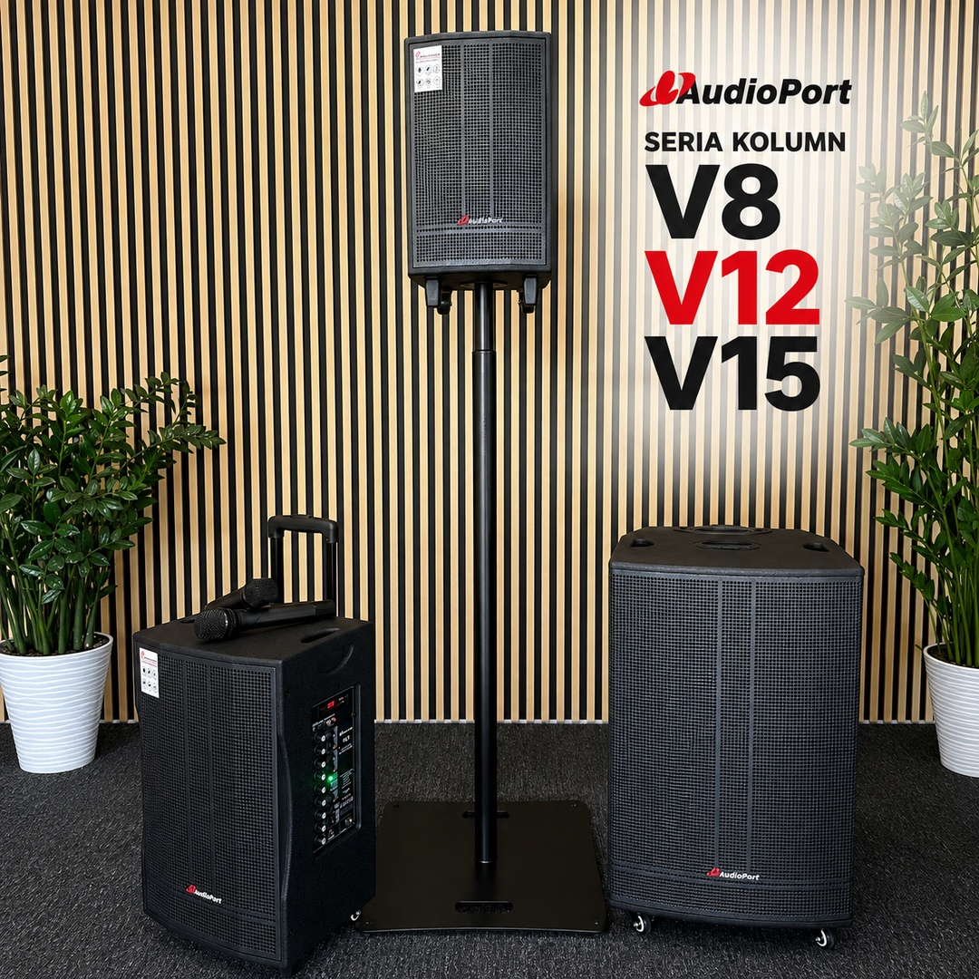 Audioport V15 transportabel aktiv høyttaler 500 W med 2 mikrofoner