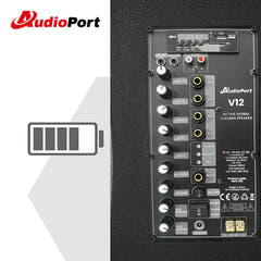 Audioport V12 transportabel aktiv høyttaler 350 W med 2 mikrofoner