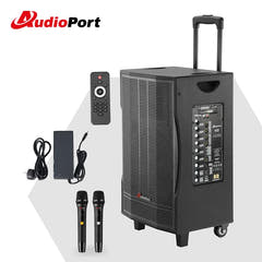 Audioport V12 transportabel aktiv høyttaler 350 W med 2 mikrofoner