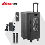 Audioport V12 transportabel aktiv høyttaler 350 W med 2 mikrofoner