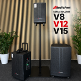Audioport V12 transportabel aktiv høyttaler 350 W med 2 mikrofoner