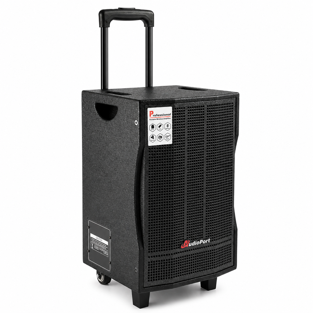 Audioport V8 transportabel aktiv høyttaler 250 W med 2 mikrofoner