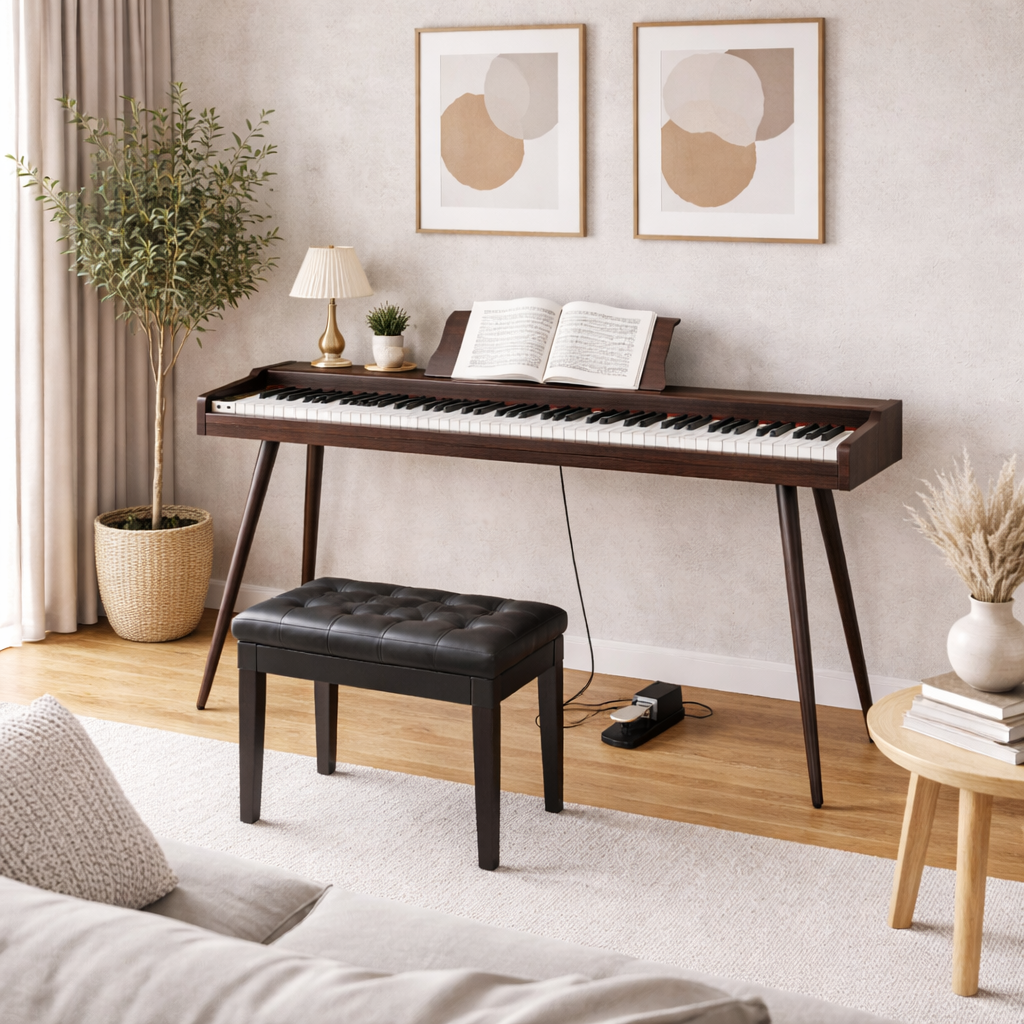Mielczewski Virelai digitalpiano med ben, mørkebrun