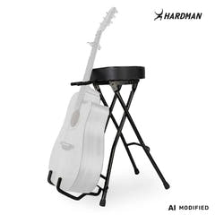 Hardman SB207 gitarstol med fotstøtte og gitarholder.