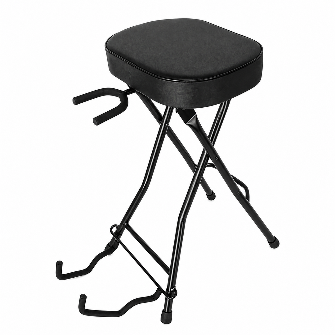 Hardman SB207 gitarstol med fotstøtte og gitarholder.