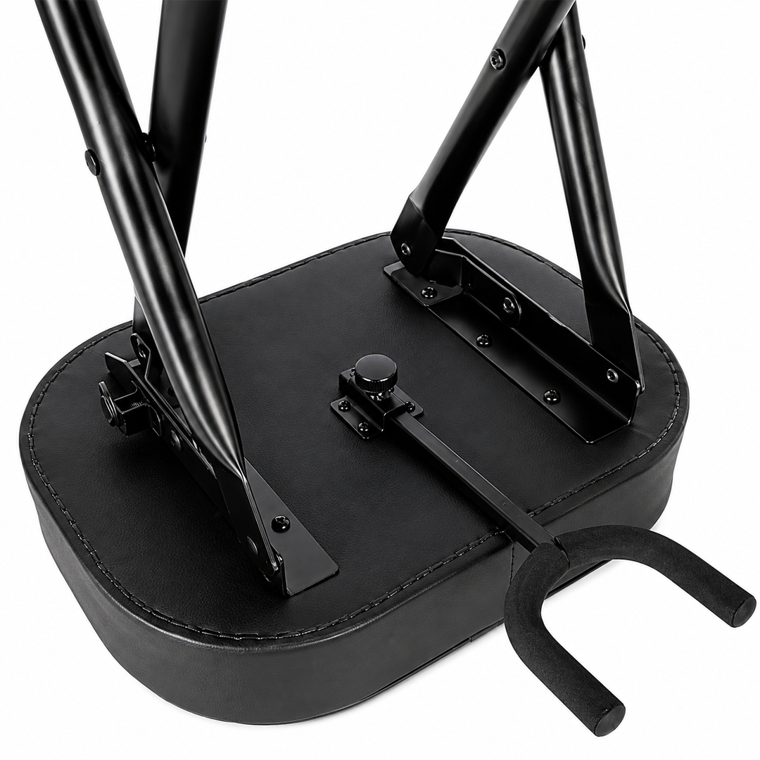 Hardman SB207 gitarstol med fotstøtte og gitarholder.
