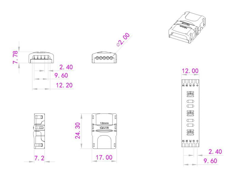EUROLITE LED Strip fleksibel kontakt 5-pinners 12mm