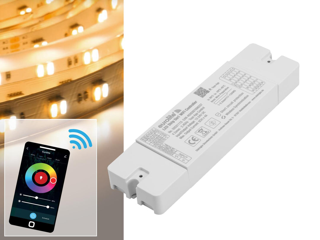 EUROLITE-sett LED Strip 5in1 WiFi Controller + Remote Control Zone