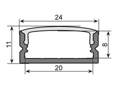 EUROLITE U-profil 20mm for LED Strip silver 2m