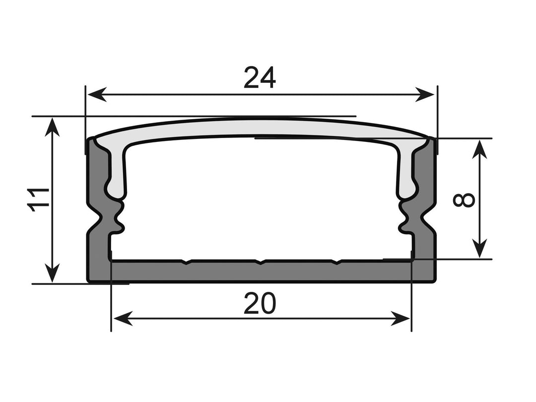 EUROLITE U-profil 20mm for LED Strip silver 2m