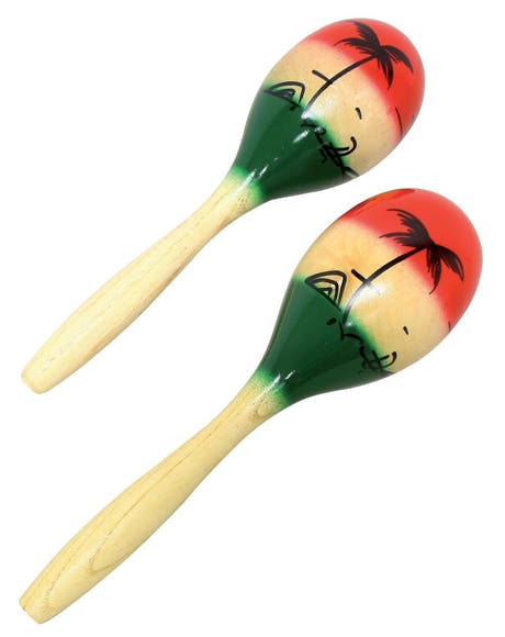 GEWA Club Salsa maracas i tre, håndmalte, 19 cm (par)
