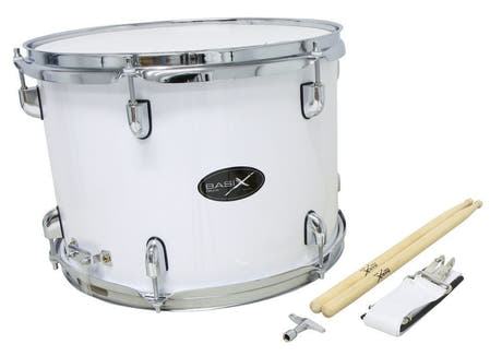 Basix tenor­tromme til marsj 14" x 10", hvit, med stikker